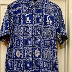 Reyn Spooner Dodger Hawaiian Pattern Shirt